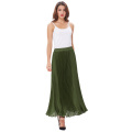 Kate Kasin Women&#39;s Retro Vintage Army Vert Été Plissé Maxi Long Jupe 40 &quot;KK000614-4